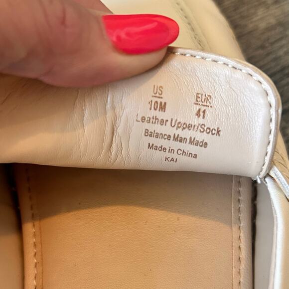 Sam Edelman Loafer Sz 10M Soft Ivory Leather Flat Casual Comfort Shoe Norm-core - Picture 11 of 15